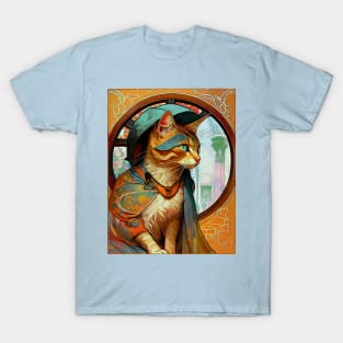 Renaissance Cat Art Nouveau T-Shirt